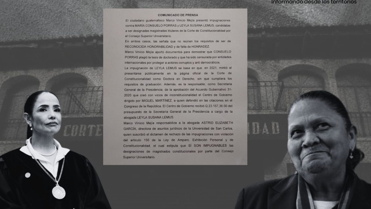 Abogado presenta impugnaciones contra María Consuelo Porras y Leyla Lemus
